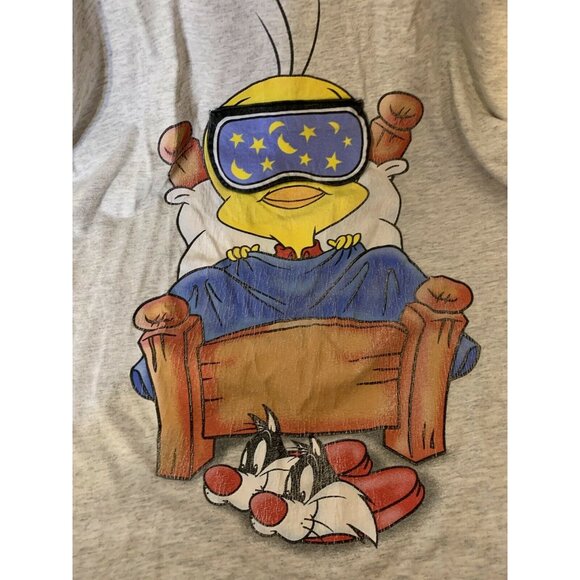 Vtg Tweety Bird T ShIrt Wights Out 1999 Looney Tunes Warner Bros Sz XL OSFM Rare - Picture 10 of 11